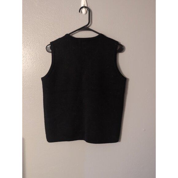 Croft & Barrow Vintage Ugly Christmas Black Vest Womans Size M Snowman Family - Picture 6 of 8